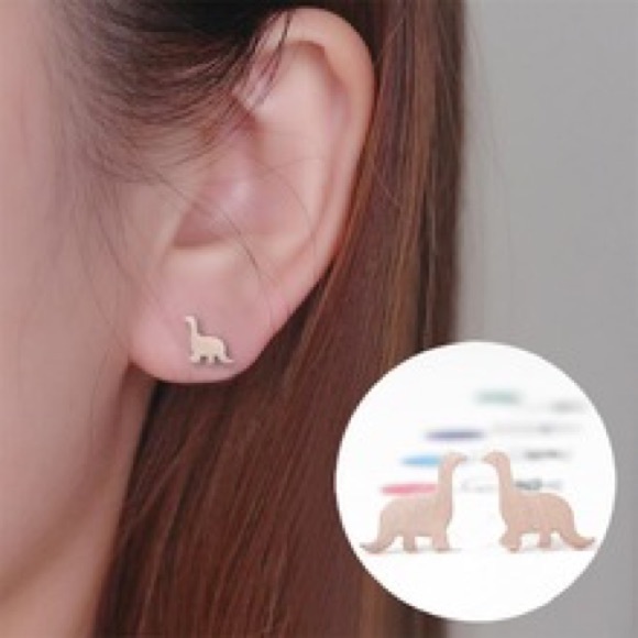 Rose gold or Silver dinosaur earrings brand new - Picture 2 of 6